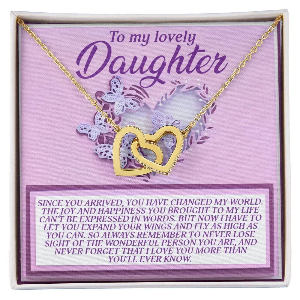 To My Lovely Daughter – Expand Your Wings and Fly – Encouraging Necklace Gift with Message Card