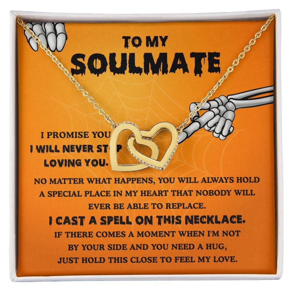 Soulmate-Never Stop Loving Halloween Interlocking Hearts Necklace - Mallard Moon Gift Shop
