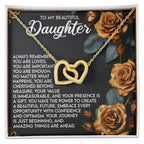 To My Beautiful Daughter – You Are Loved, You Are Important, You Are Enough– Empowering Necklace Gift with Message Card