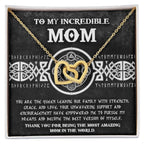 Mom - You are the Queen Leading our Family with Strength, Grace and Love Interlocking Hearts Pendant Necklace