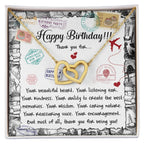 Happy Birthday Daughter Interlocking Hearts Necklace – Thank You for Being You | Meaningful Birthday Gift from Parent