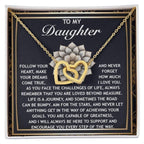 To My Daughter -A Gift of Love, Encouragement & Strength - Interlocking Hearts Necklace