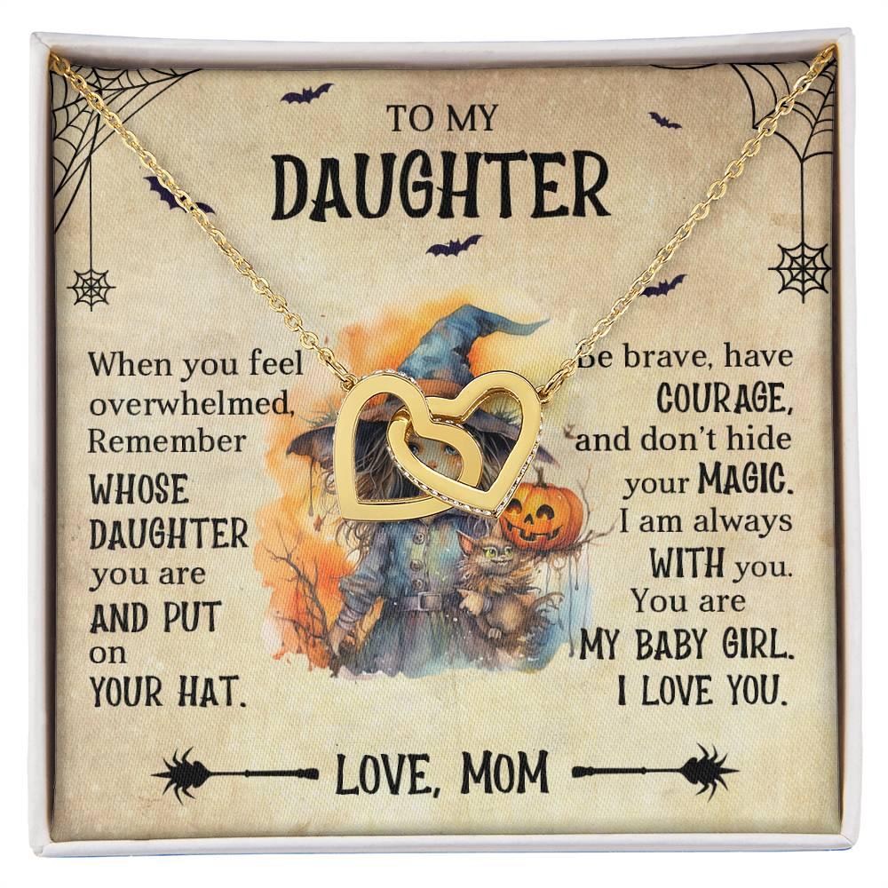 Daughter Halloween Inspired - Put Your Hat On and Don't Hide Your Magic Interlocking Hearts Necklace - Mallard Moon Gift Shop
