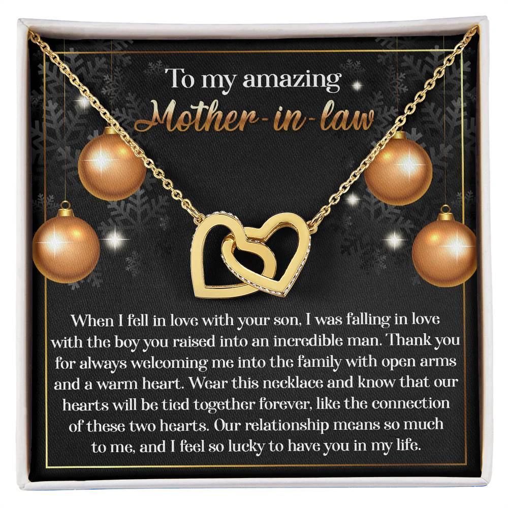 To My Amazing Mother-in-law Our Two Hearts Pendant Necklace
