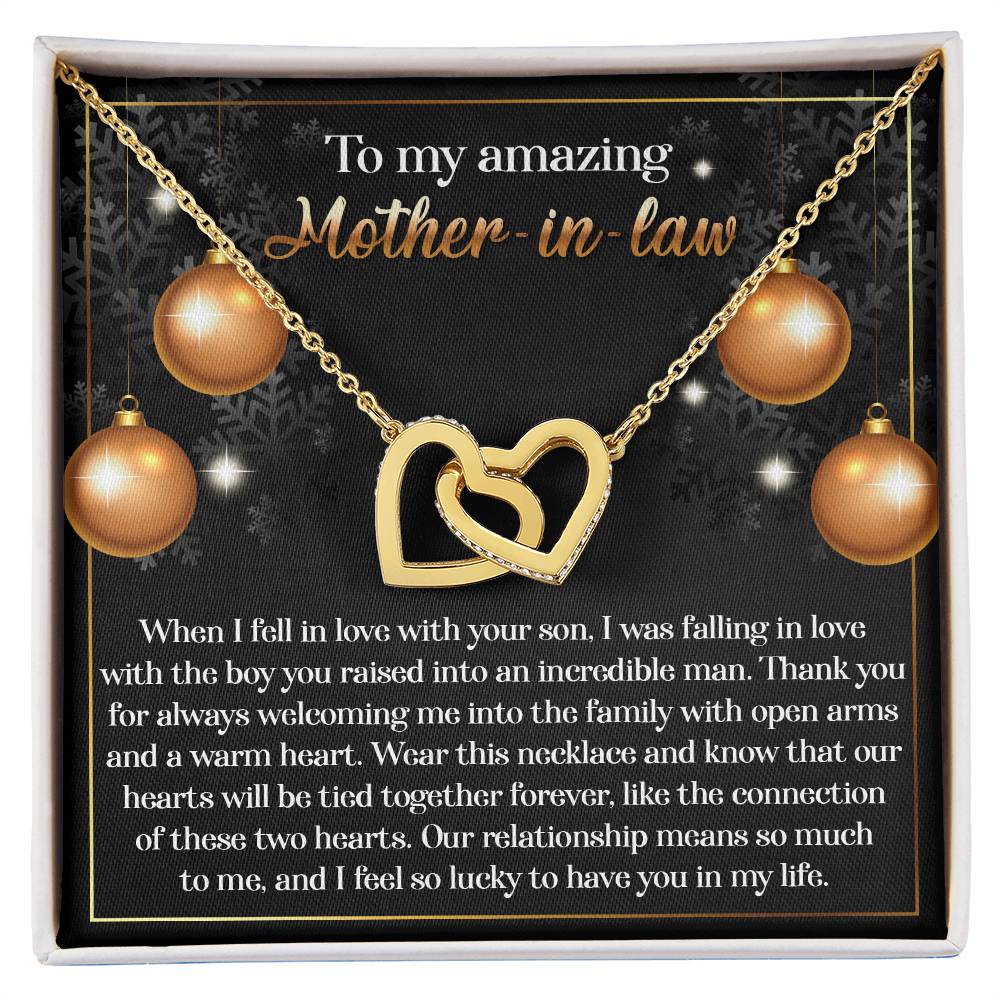 To My Amazing Mother-in-law  Our Two Hearts Pendant Necklace - Mallard Moon Gift Shop