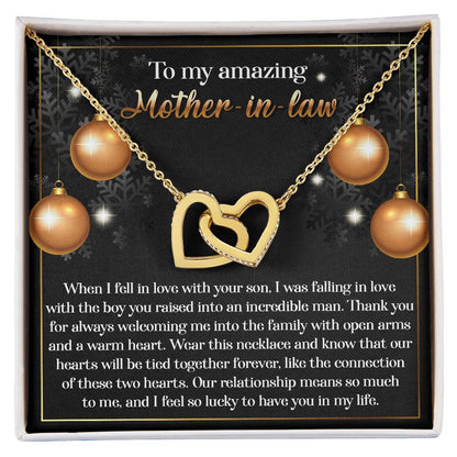 To My Amazing Mother-in-law  Our Two Hearts Pendant Necklace - Mallard Moon Gift Shop