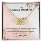To My Amazing Daughter - Always In My Heart - Interlocking Hearts Necklace