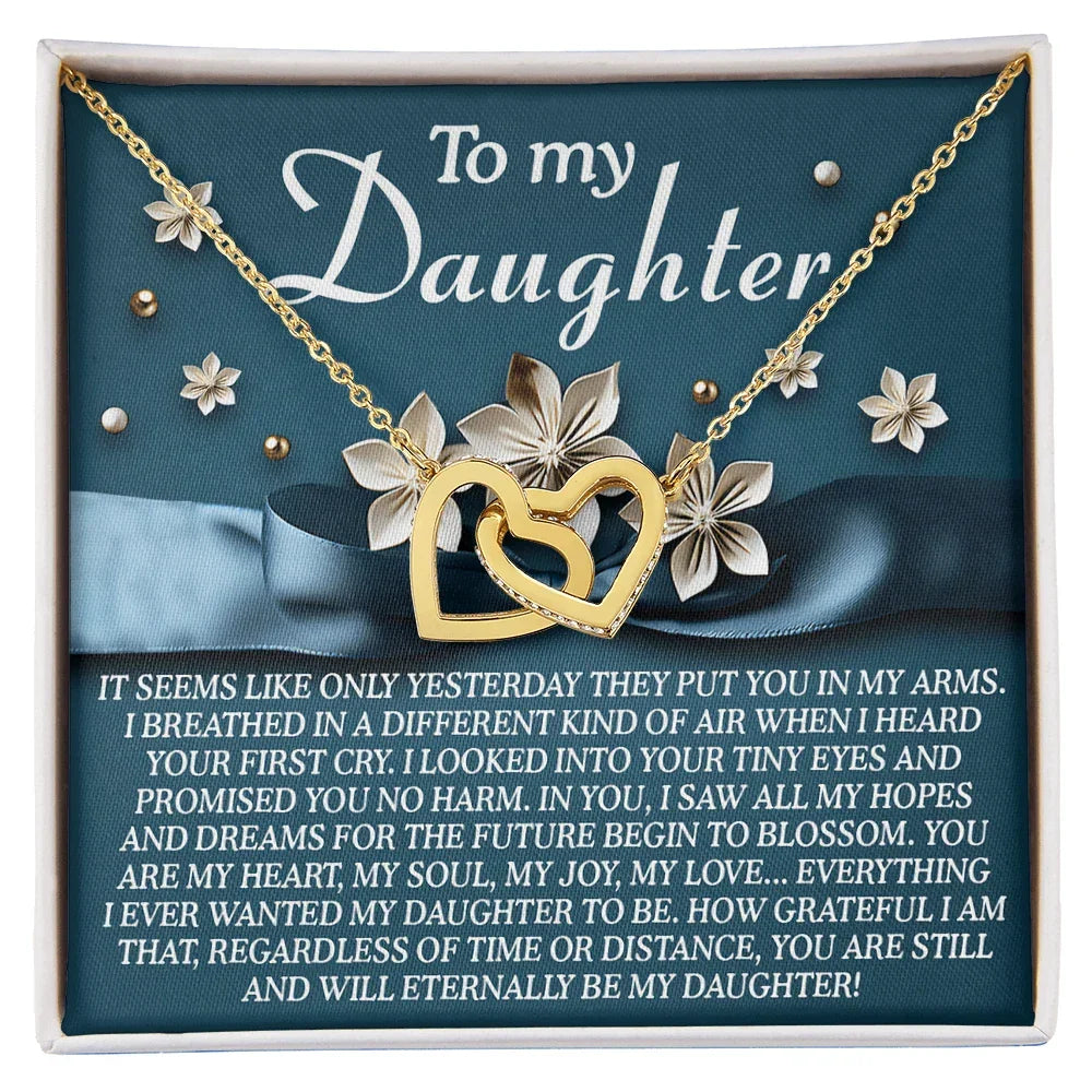 To My Daughter – You Are My Heart, My Soul, My Joy – Timeless Necklace Gift with Loving Message