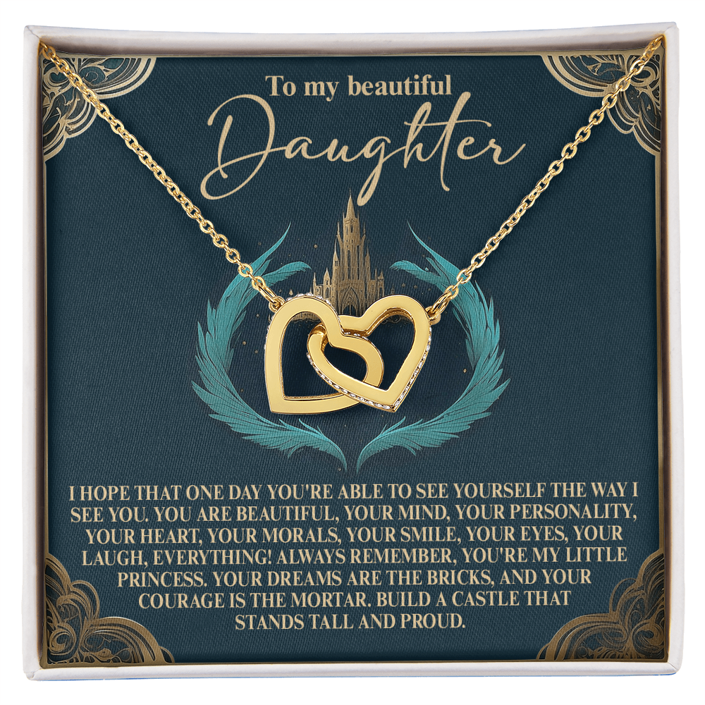 To My Beautiful Daughter – Build a Castle That Stands Tall and Proud – Fairytale-Inspired Necklace Gift from Mom - Mallard Moon Gift Shop