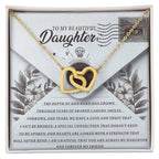 To My Beautiful Daughter - Forever My Friend - Interlocking Hearts Necklace
