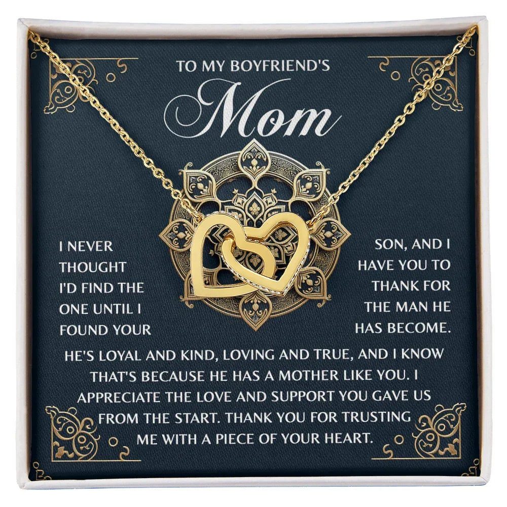 To My Boyfriend's Mom – Thank You for Trusting Me with a Piece of Your Heart – Elegant and Meaningful Necklace Gift
