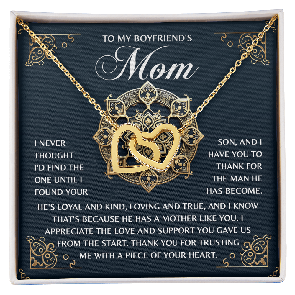 To My Boyfriend's Mom – Thank You for Trusting Me with a Piece of Your Heart – Elegant and Meaningful Necklace Gift - Mallard Moon Gift Shop