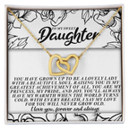 To My Sweet Daughter – You'll Always Have My Warmth When the World Turns Cold – Necklace Gift from Mom or Dad with Message Card