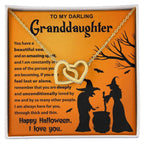 Granddaughter - Amazing Spirit Halloween Interlocking Hearts Pendant Necklace