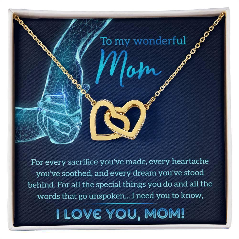 Gift for Mom You Stood Behind My Dreams Interlocking Hearts Necklace