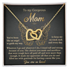 To My Mom You Are Like An Angel To Guide My Way Interlocking Hearts Necklace