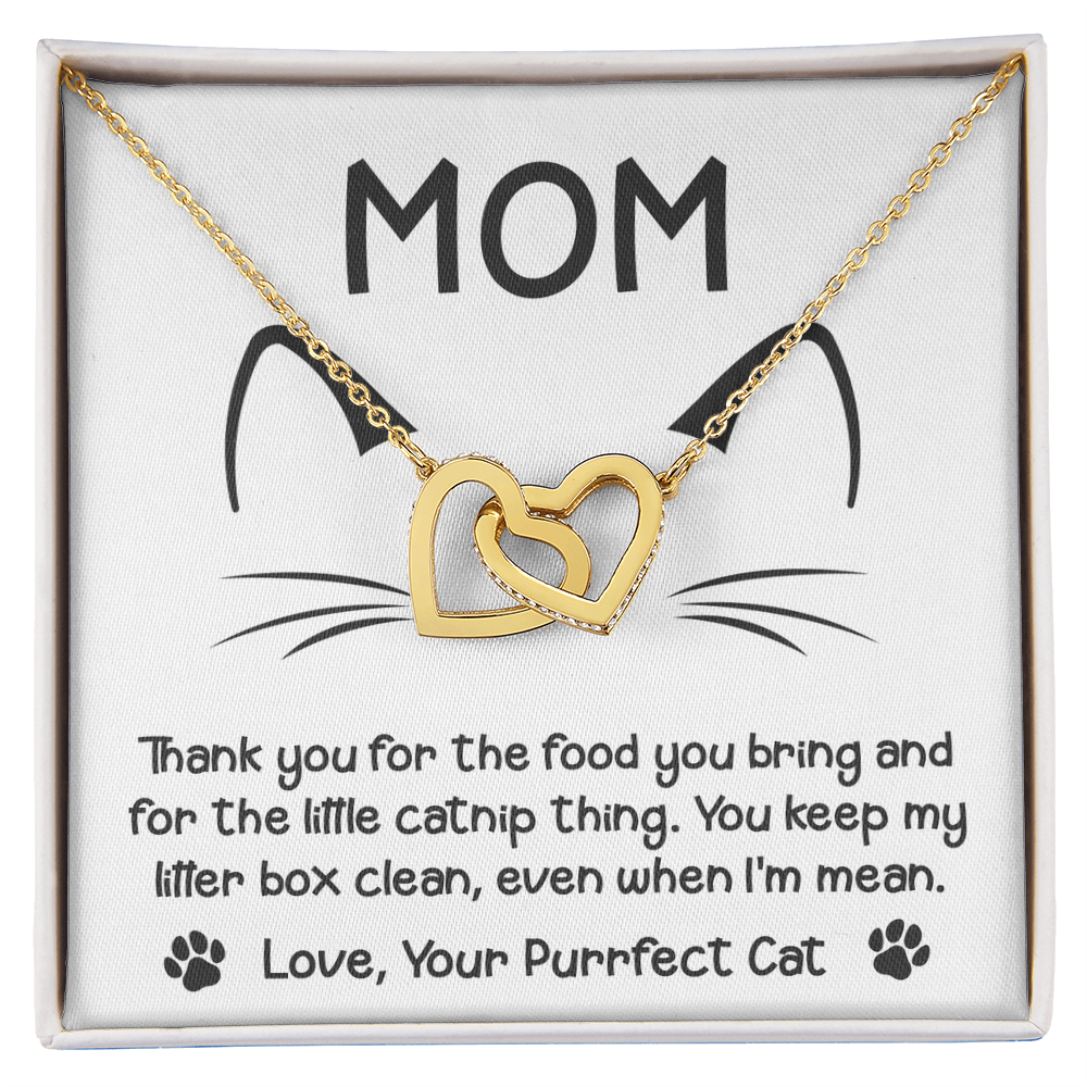 To the Cat Mom – Love, Your Purrfect Cat - Necklace with Cute Message Card