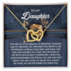 To My Daughter - Heartfelt Gift of Love & Encouragement Interlocking Hearts Necklace