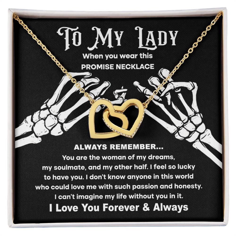 My Lady-Promise Halloween Inspired Interlocking Hearts Necklace - Mallard Moon Gift Shop