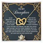 To My Daughter A Heartfelt Gift of Love & Pride Interlocking Hearts Necklace – A Timeless Symbol of Love & Pride