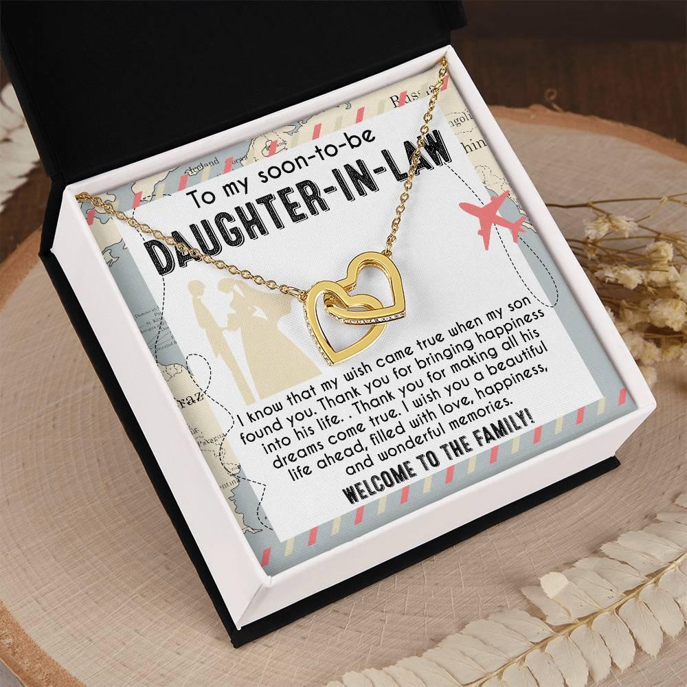 To My Soon-to-be Daughter-in-law Welcome to the Family Wedding Gift Hearts Pendant Necklace - Mallard Moon Gift Shop