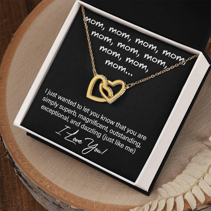 To My Mom You are Dazzling Just Like Me Interlocking Hearts Necklace - Mallard Moon Gift Shop