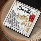To My Wonderful Daughter – You Make Me Proud – Motivational Necklace Gift with Message of Love and Support