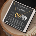 Gift for the Expectant Mom Love, Kisses and Kicks from the Baby Bump Until We Meet Interlocking Hearts Necklace