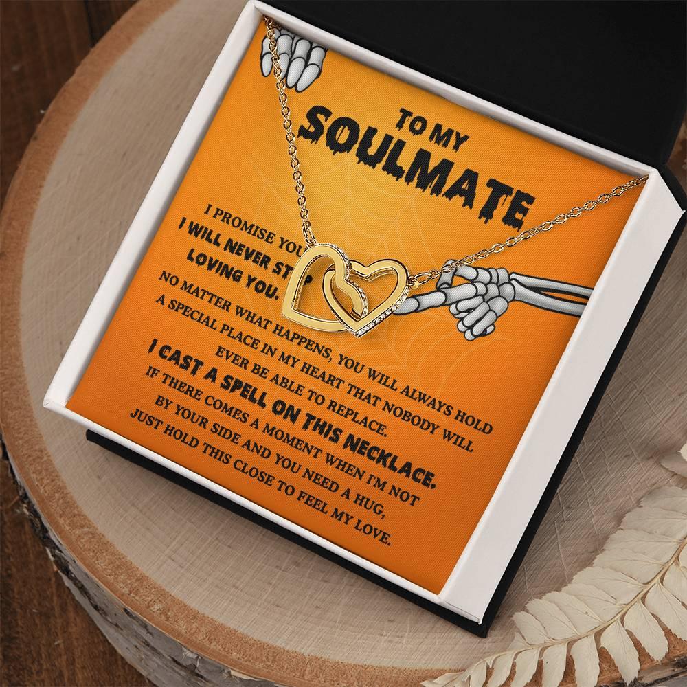 Soulmate-Never Stop Loving Halloween Interlocking Hearts Necklace - Mallard Moon Gift Shop
