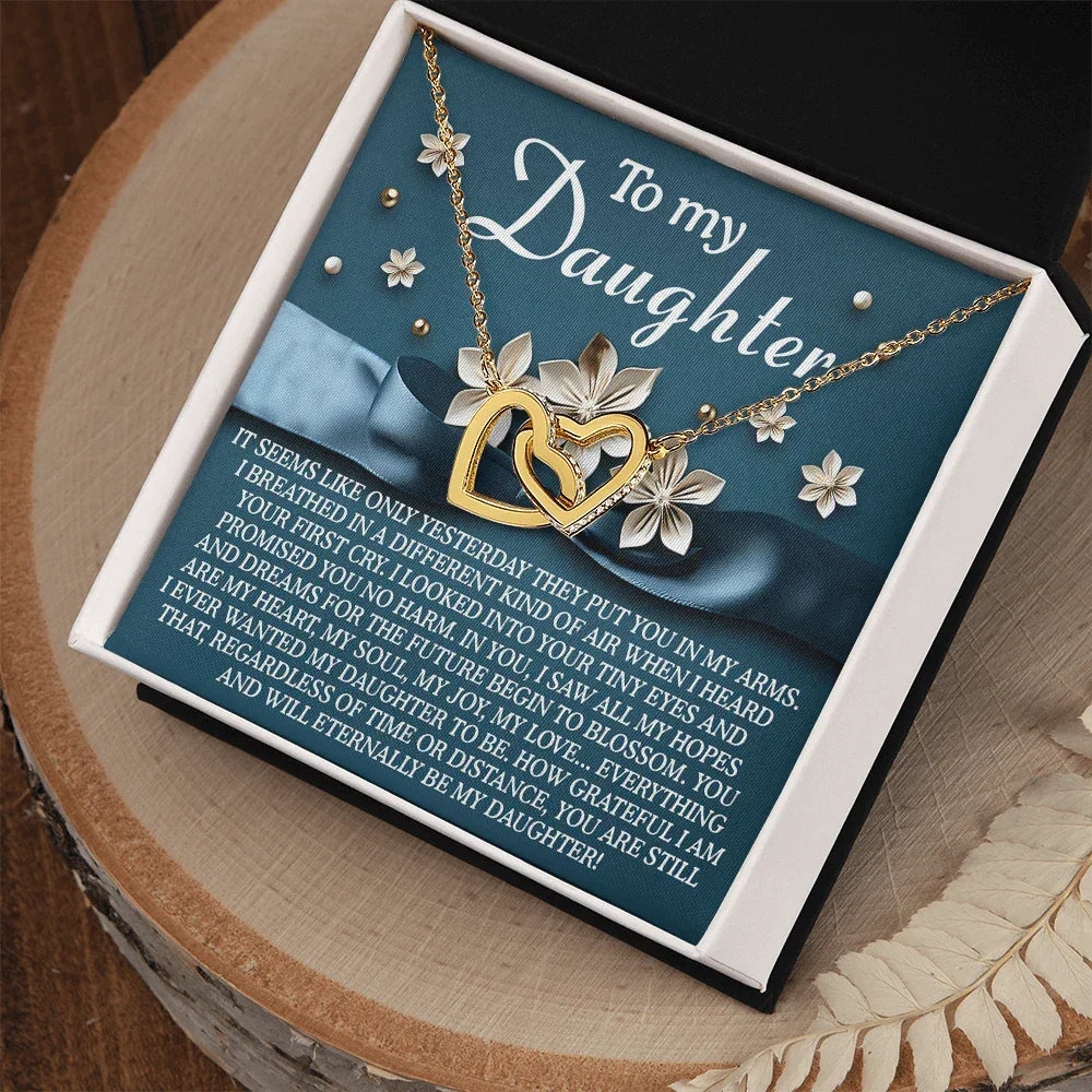 To My Daughter – You Are My Heart, My Soul, My Joy – Timeless Necklace Gift with Loving Message