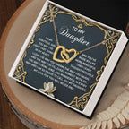 To My Daughter A Heartfelt Gift of Love & Pride Interlocking Hearts Necklace – A Timeless Symbol of Love & Pride