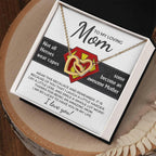 To My Amazing Super Mom Not All Heroes Wear Capes Interlocking Hearts Necklace