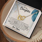 To My Daughter Interlocking Hearts Necklace – Braver, Stronger, Smarter Message from Mom | Faith-Inspired Gift for Birthday or Graduation