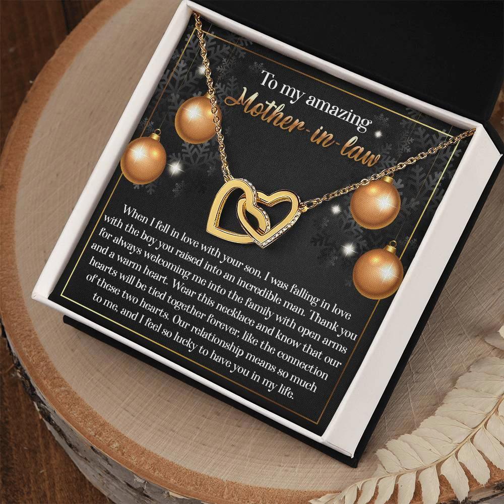 To My Amazing Mother-in-law Our Two Hearts Pendant Necklace