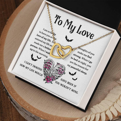 Soulmate - Better Person Halloween Interlocking Hearts Necklace - Mallard Moon Gift Shop