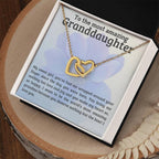 To My Amazing Granddaughter - You Bring Me Love and Joy - Personalized Interlocking Hearts Pendant Necklace