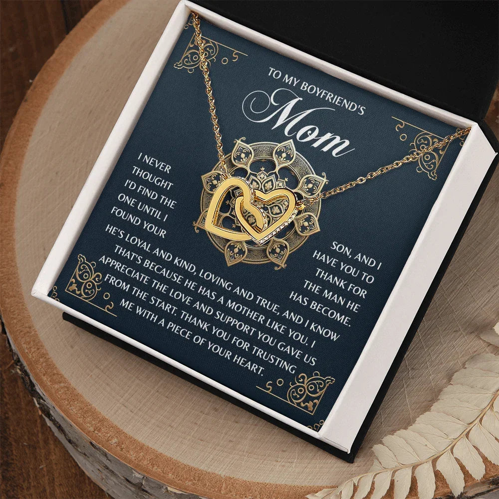 To My Boyfriend's Mom – Thank You for Trusting Me with a Piece of Your Heart – Elegant and Meaningful Necklace Gift