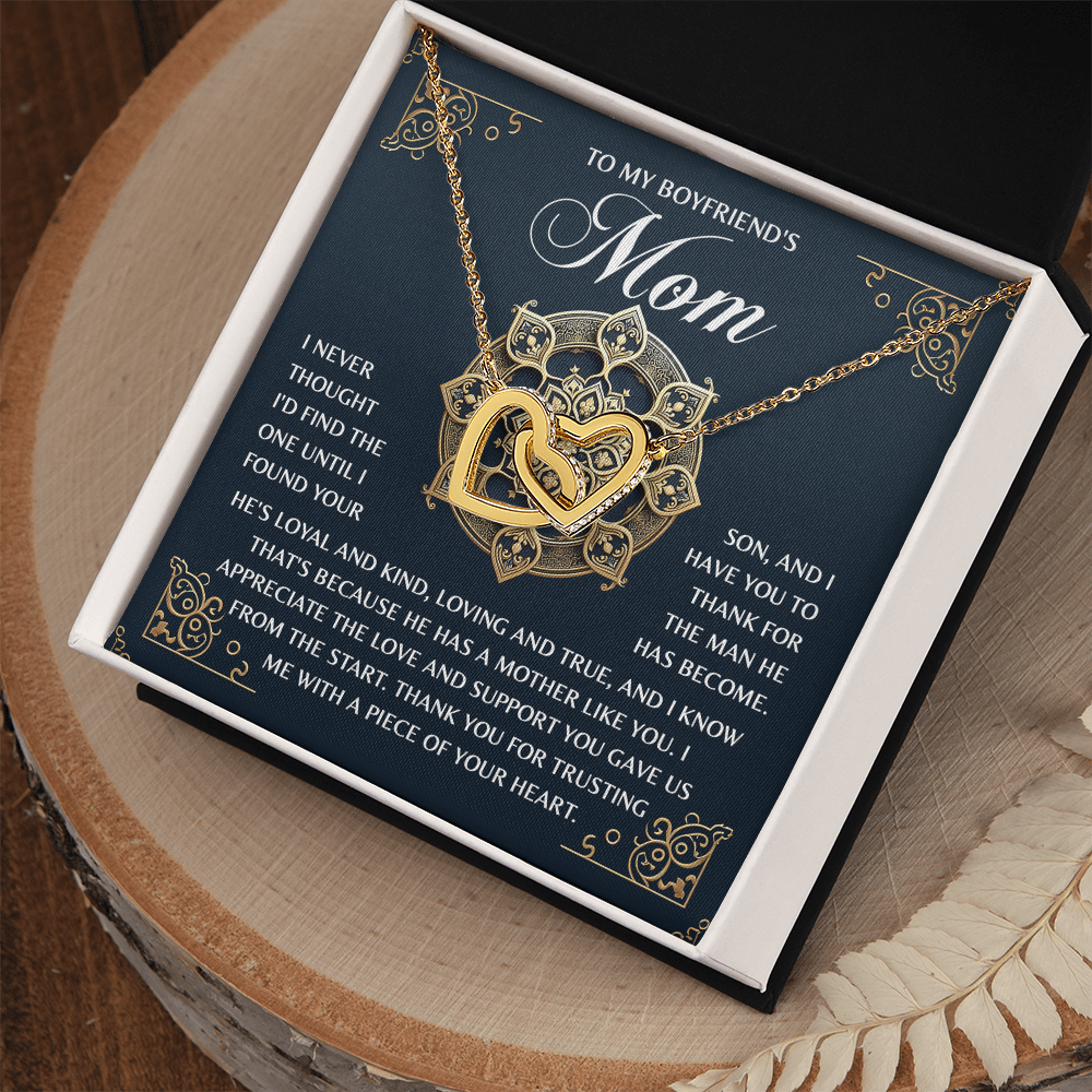 To My Boyfriend's Mom – Thank You for Trusting Me with a Piece of Your Heart – Elegant and Meaningful Necklace Gift - Mallard Moon Gift Shop