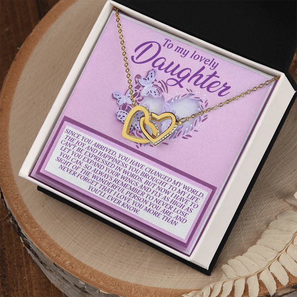 To My Lovely Daughter – Expand Your Wings and Fly – Encouraging Necklace Gift with Message Card