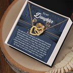 To My Daughter - Heartfelt Gift of Love & Encouragement Interlocking Hearts Necklace