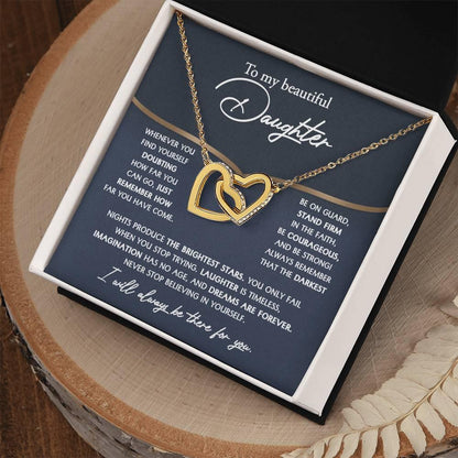 Daughter Gift for Birthday, Graduation, Christmas - Brightest Stars - Interlocking Hearts Necklace - Mallard Moon Gift Shop