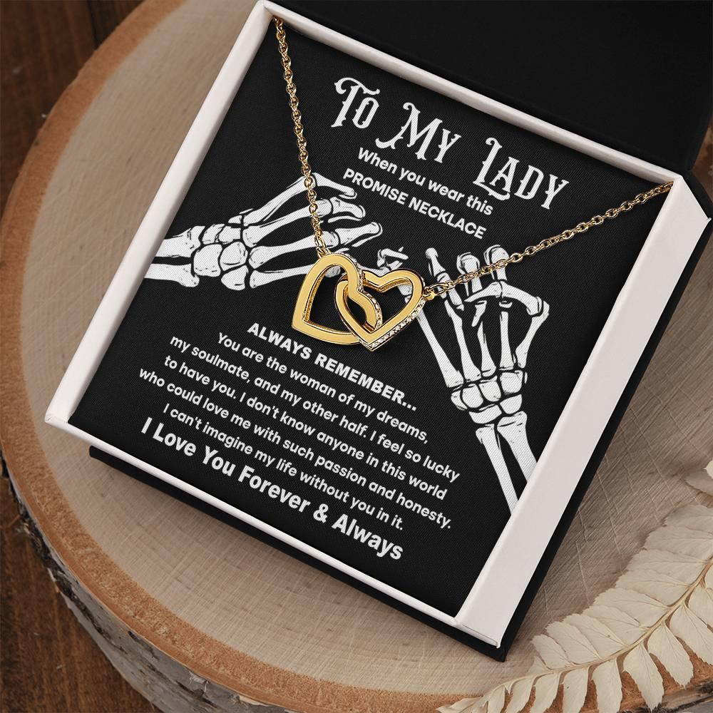 My Lady-Promise Halloween Inspired Interlocking Hearts Necklace - Mallard Moon Gift Shop