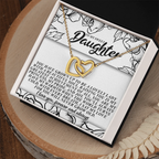 To My Sweet Daughter – You'll Always Have My Warmth When the World Turns Cold – Necklace Gift from Mom or Dad with Message Card