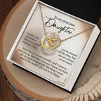 To My Precious Daughter - Heartfelt Gift of Love & Strength - Interlocking Hearts Necklace