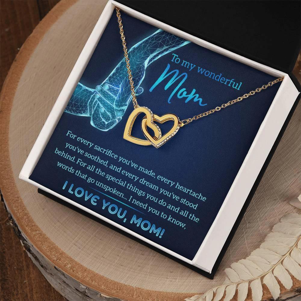 Gift for Mom You Stood Behind My Dreams Interlocking Hearts Necklace