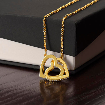 To My Beautiful Daughter - Interlocking Hearts Necklace with Sentimental Message – Birthday, Graduation, Christmas Jewelry – Luxury LED Box Option - Mallard Moon Gift Shop