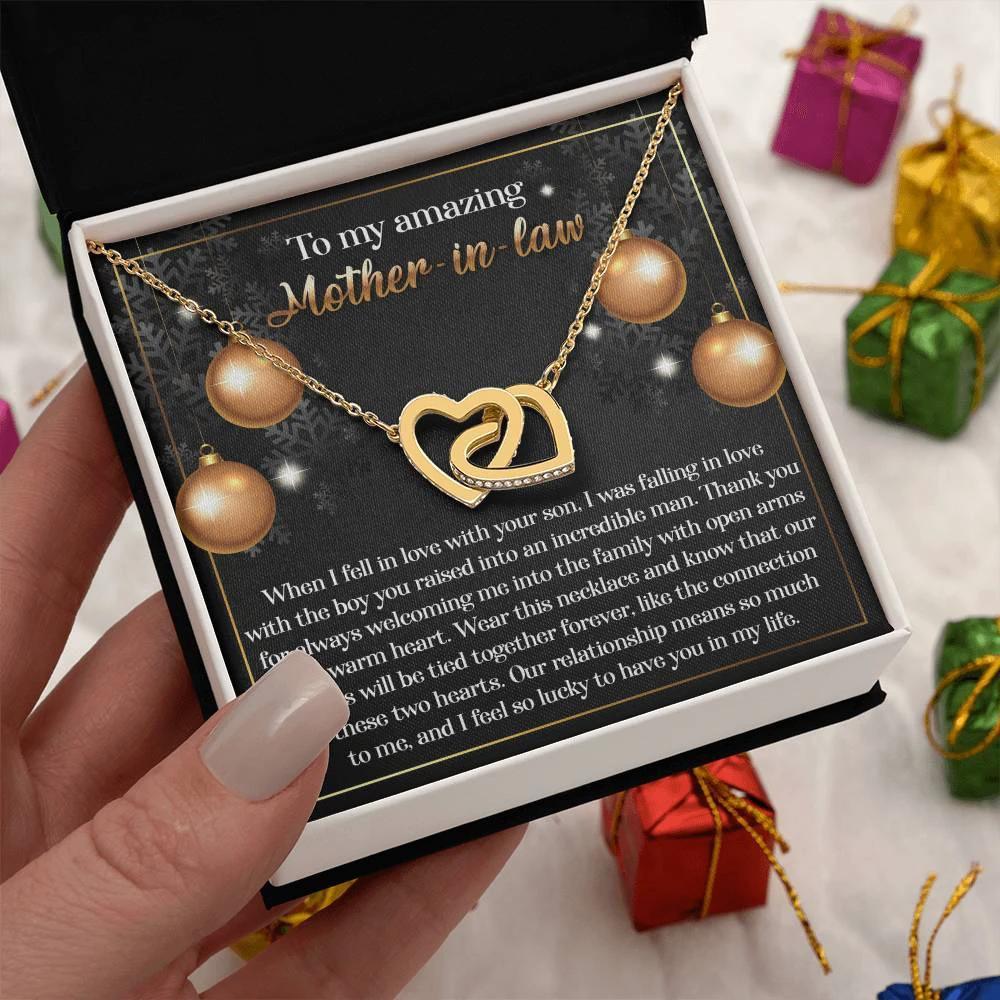 To My Amazing Mother-in-law Our Two Hearts Pendant Necklace