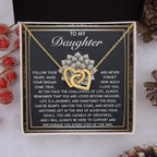 To My Daughter -A Gift of Love, Encouragement & Strength - Interlocking Hearts Necklace
