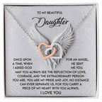 To My Beautiful Daughter - You Are My Angel - Interlocking Hearts Necklace