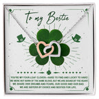 Lucky Four-Leaf Clover Best Friend Gift – Interlocking Hearts Necklace